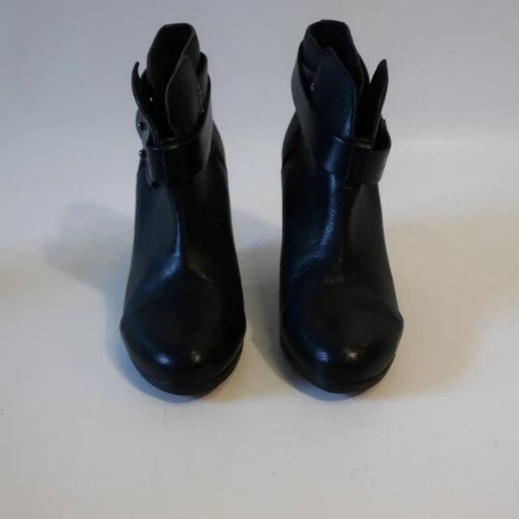 Womens Rag & Bone Harrow Black Leather Cuban Heel Pull-On Ankle Bootie 37 US/7 * - Picture 8 of 12